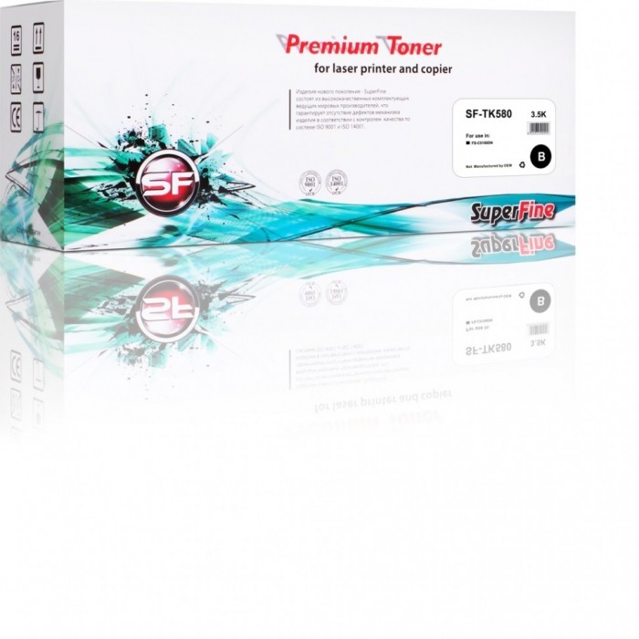 Картридж SuperFine TK-580BK для принтеров Kyocera FS-C5150DN 3.5K Black