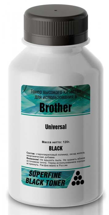 Тонер SuperFine SFP-UNI-120 для картриджей Brother Universal  бутылка 120 гр. (Tomoegawa) Premium