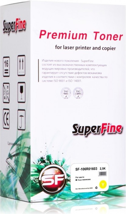 Картридж SuperFine 106R01603 для принтеров Xerox Phaser 6500 WorkCentre 6505 2.5K Yellow Картридж SuperFine 106R01603 для принтеров Xerox Phaser 6500 WorkCentre 6505 2.5K Yellow