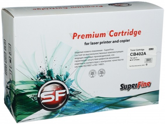 Картридж SuperFine CB402A для принтеров HP Color LaserJet CP4005 7.5K yellow Premium