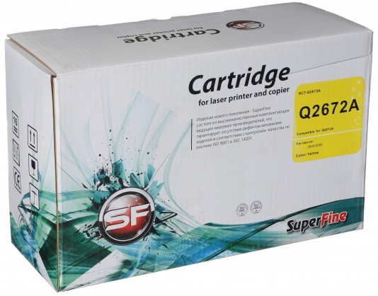Картридж SuperFine Q2672A для принтеров HP Color LaserJet 3500/ 3550/ 3700/ 3750 6K yellow Premium