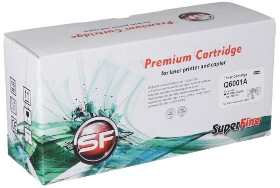 Картридж SuperFine Q6001A для принтеров HP Color LaserJet 2600/ 1600 2K cyan Premium