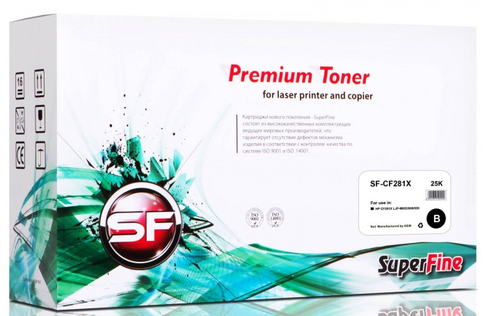 Картридж SuperFine CF281X/ CRG-039H UNIVERSAL для принтеров HP LJP M604/ 605/ 606/ 630, Black, 25K